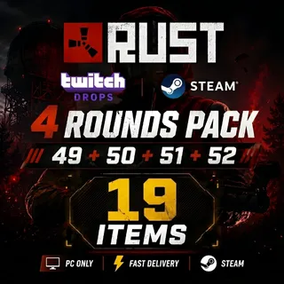 Rust Twitch Drops - Rounds  49 + 50 + 51 + 52 - 19 Items