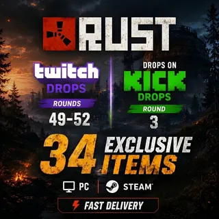 Rust Twitch & Kick Drops - All Available Rounds - 34 Items/Skins