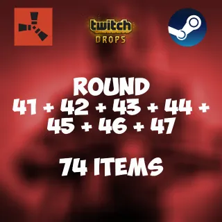 Rust Twitch Drops - Round 41 + 42 + 43 + 44 + 45 + 46 + 47 - 74 Items/Skins