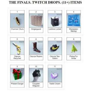 The Finals Twitch Drops - 29 Items Barricades, Helms, Charms, Stickers