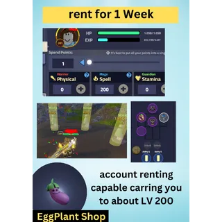  dungeon quest rent account for 1 week