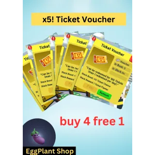 Bee Swarm Simulator x5 Ticket Voucher (buy 4 free 1!)