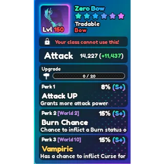World Zero zero weapons [Zero Bow]