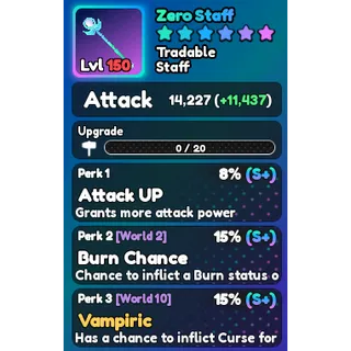 World Zero zero weapons [Zero staff]