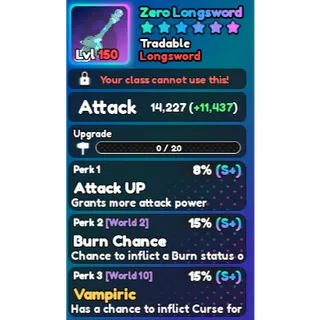 World Zero zero weapons [Zero Longsword]