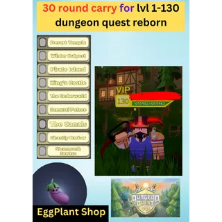 dungeon quest reborn 30 round carry lv 1-130 Read description