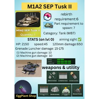 War Tycoon M1A2 SEP Tusk II