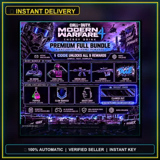 COD: MW4: Modern Warfare 4 x Monster Energy Set PREMIUM Bundle 9x Codes