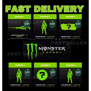 Monster Energy Full Set 6 Codes