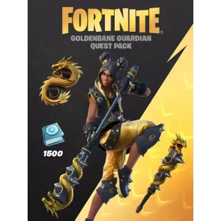 Fortnite Goldenbane Guardian Quest Pack + 1500 VBUCKS ANY PLATFORM GLOBAL