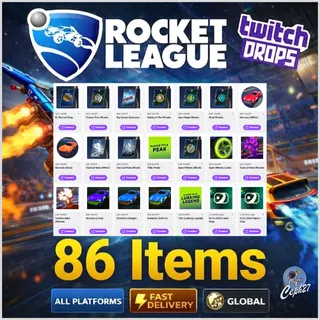 Rocket League Twitch Drops - RLCS Pack x27 + Wheels + Explosions + Car Bodies + MORE - 86 Items/Skins - AUTOMATIC DELIVERY