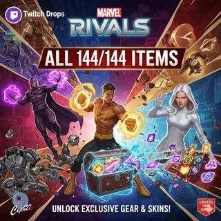 Marvel Rivals Twitch Drops - 26 Costumes + 118 Plates/Sprays - ALL 144/144 Items