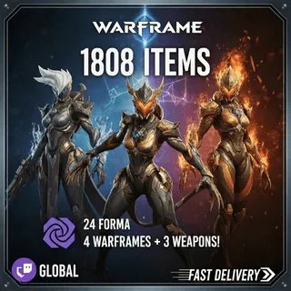 Warframe Twitch Drops - Saryn Prime + Valkyr Prime + Ember + Nyx + 3 Weapons + 24 Forma + MORE - 1808 Items