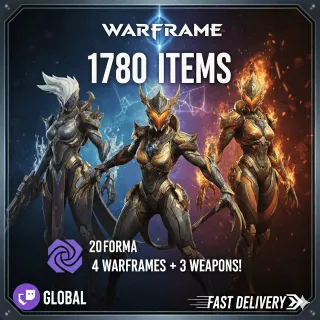 Warframe Twitch Drops - Saryn Prime + Valkyr Prime + Ember +Nyx + 3 Weapons + 20 Forma + MORE - 1780 Items