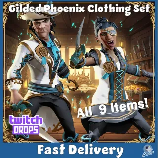 Sea of Thieves - Gilded Phoenix Full Clothing Set - ALL 9/9 Items (+ 83 Bonus)