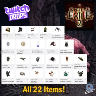 Path of Exile 2 Twitch Drops - Hands of Xesht + 21 More - ALL  22 PoE 2 Items/Skins
