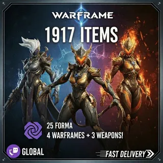 Warframe Twitch Drops - Saryn Prime + Valkyr Prime + Ember +Nyx + 3 Weapons + 25 Forma + MORE - 1917 Items
