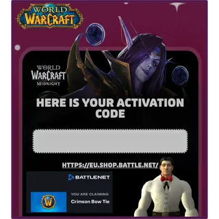 World of Warcraft - Crimson Bow Tie -  AUTOMATIC DELIVERY - Limited Pringles Promo - Global Key