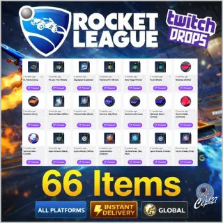 Rocket League Twitch Drops - Wheels + Splashes + Paintings + More - 66 Items/Skins - AUTOMATIC DELIVERY