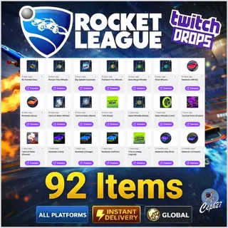 Rocket League Twitch Drops - Wheels + Splashes + Paintings + More - 92 Items/Skins - AUTOMATIC DELIVERY