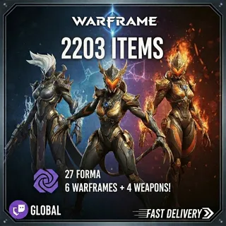 Warframe Twitch Drops - Saryn Prime + Valkyr Prime + Mesa Prime + Dante + 4 Weapons + 27 Forma + MORE - 2203 Items