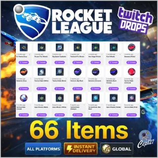 Rocket League Twitch Drops - Wheels + Splashes + Paintings + More - 66 Items/Skins - AUTOMATIC DELIVERY