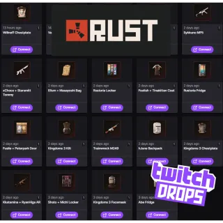Rust Twitch Drops - Round 43 - AUTOMATIC DELIVERY - ALL 21/21 Items/Skins