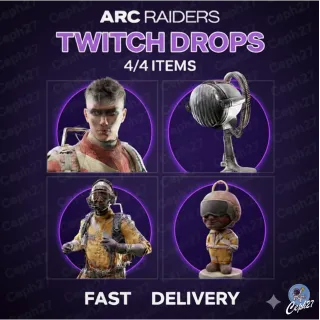 ARC Raiders Twitch Drops - Backpack Charm + Eye Band + Vintage Mic + Emote - All 4/4 Items