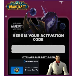 World of Warcraft - Crimson Bow Tie -  AUTOMATIC DELIVERY - Limited Pringles Promo - Global Key