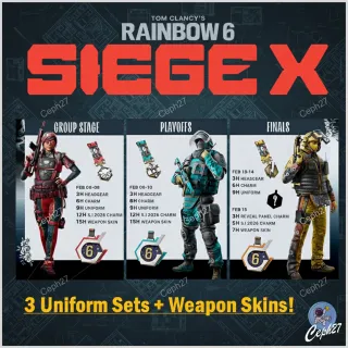 Rainbow Six Siege X Twitch Drops - 3 Uniforms + Weapon Skins - ALL 16/16 Items!
