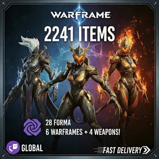 Warframe Twitch Drops - Saryn Prime + Valkyr Prime + Mesa Prime + Dante + 4 Weapons + 28 Forma + MORE - 2241 Items