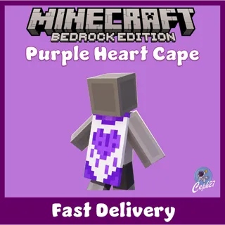 Minecraft - Purple Heart Twitch Cape Code - Bedrock Edition - All Platforms