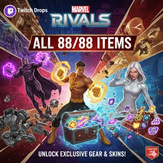 Marvel Rivals Twitch Drops - Magneto + Emma + Iron Fist - 17 Costumes + MORE - ALL 84/84 Items - AUTOMATIC DELIVERY