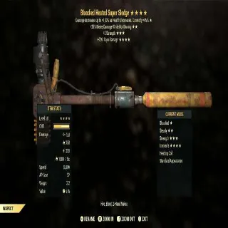 Bloodied +25% Melee Damage While Not Moving +3 Strength Icemen Super Slege