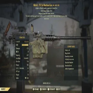 Medic25ws50bs Polished .50 Cal Machine Gun