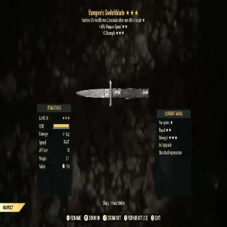 Vampire's +40% Weapon Speed +3 Strength Switchblade