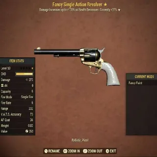 12 Fancy Single Action Revolver (List Below)