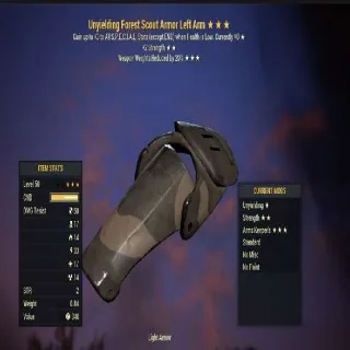 Unyielding +2S Wwr Forest Scout Armor Left Arm