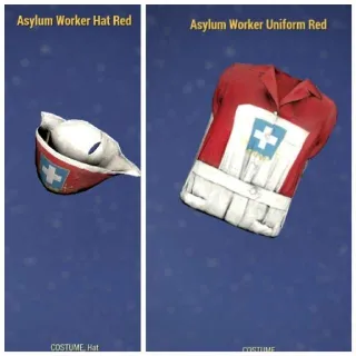 Asylum Worker Uniform Red + Hat