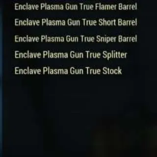 Enclave Plasma Gun Mods (True Flamer Barrel,True Sniper Barrel, True Short Barrel, True Splitter, True Stock)