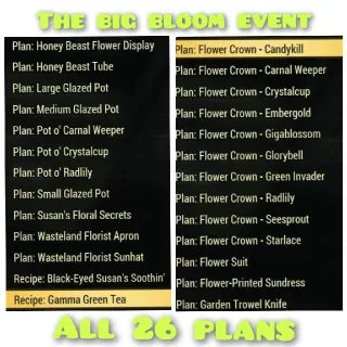All 26 The Big Bloom Event Plans + Extras