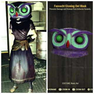 Fasnacht Glowing Owl Mask