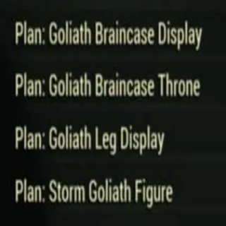 All 4 Goliath Plans