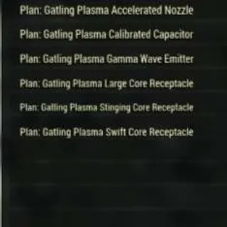 All 6 New Gatling Plasma Plans