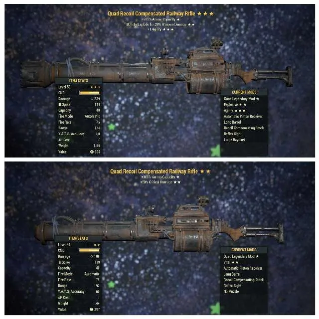 QE+Q50c Railway Rifles Fallout 76 Game Items Gameflip