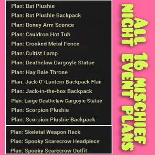 All 16 mischief night event Plans