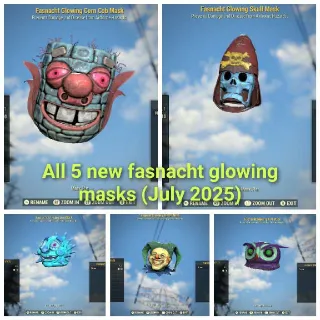 All 5 New Fasnacht Glowing Masks