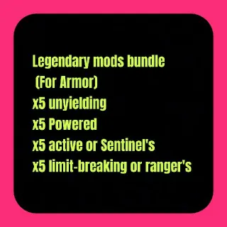 Legendary Mods Bundle (For Armor)