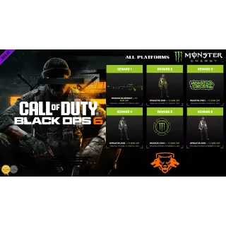 Call of Duty: Black Ops 6 - Monster Energy FULL SET 6 CODES GLOBAL