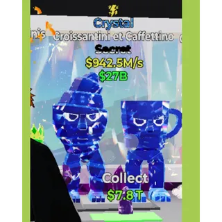 Secret Crystal Croissantini et Caffettino 942.5M/s 1x Trait Fortnite Steal The Brainrot (Fast Delivery)